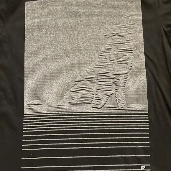 Express MENS WOLF 3D print tee shirt short sleeve blank white geometric size L - Picture 3 of 9